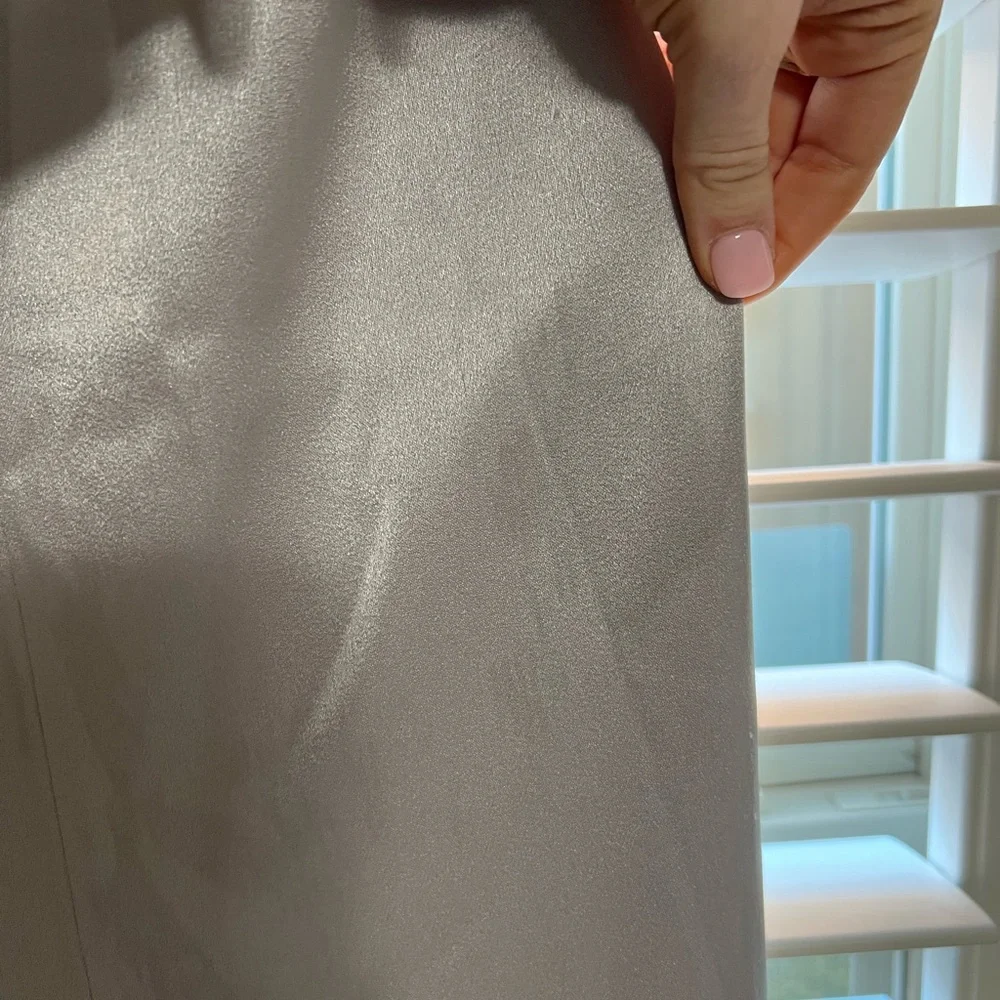 Halston Heritage Deep V Silver Dress - Picture 7 of 11